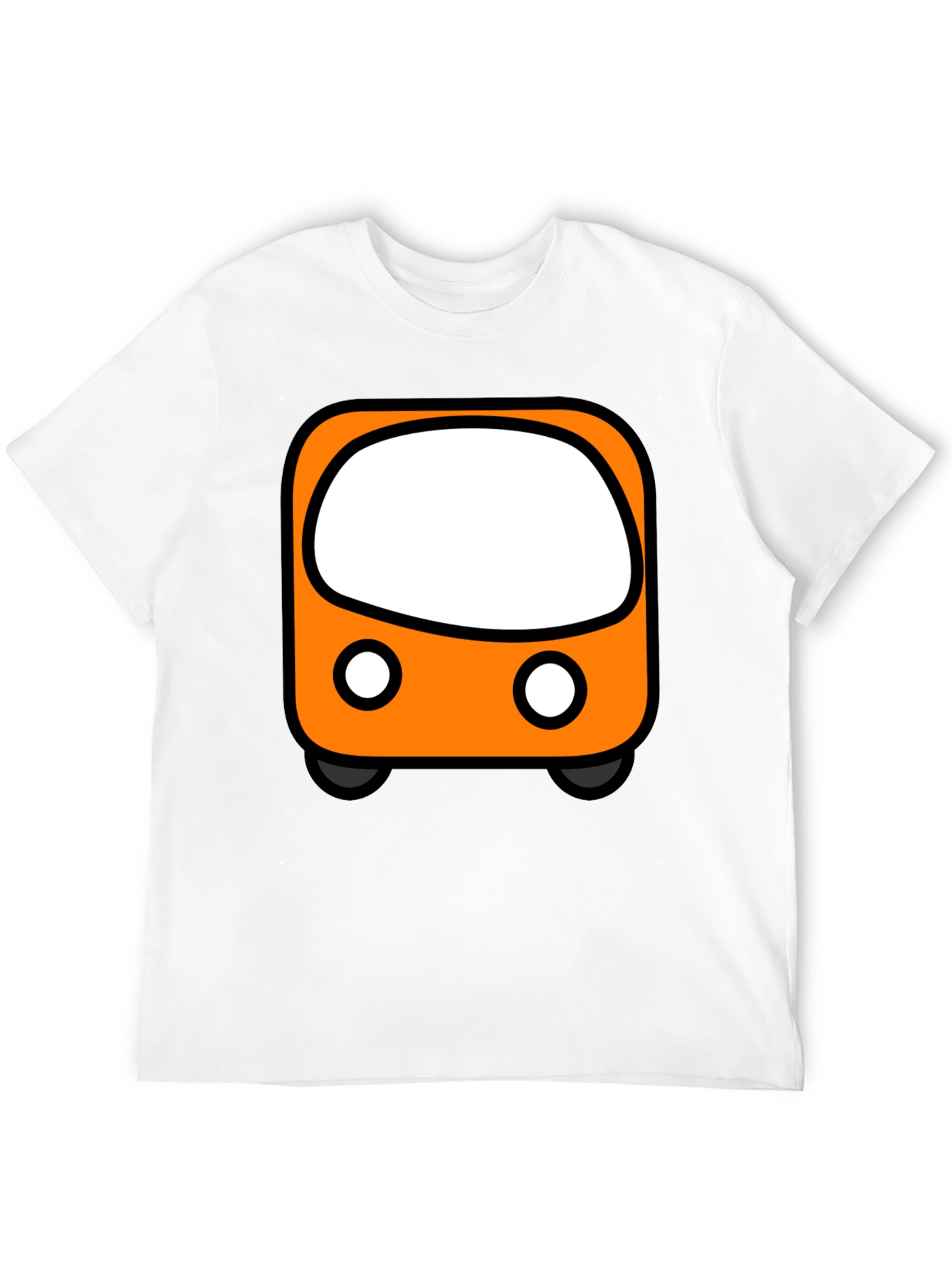 Cartoon Bus Graphic Tee - Black Unisex T-Shirt