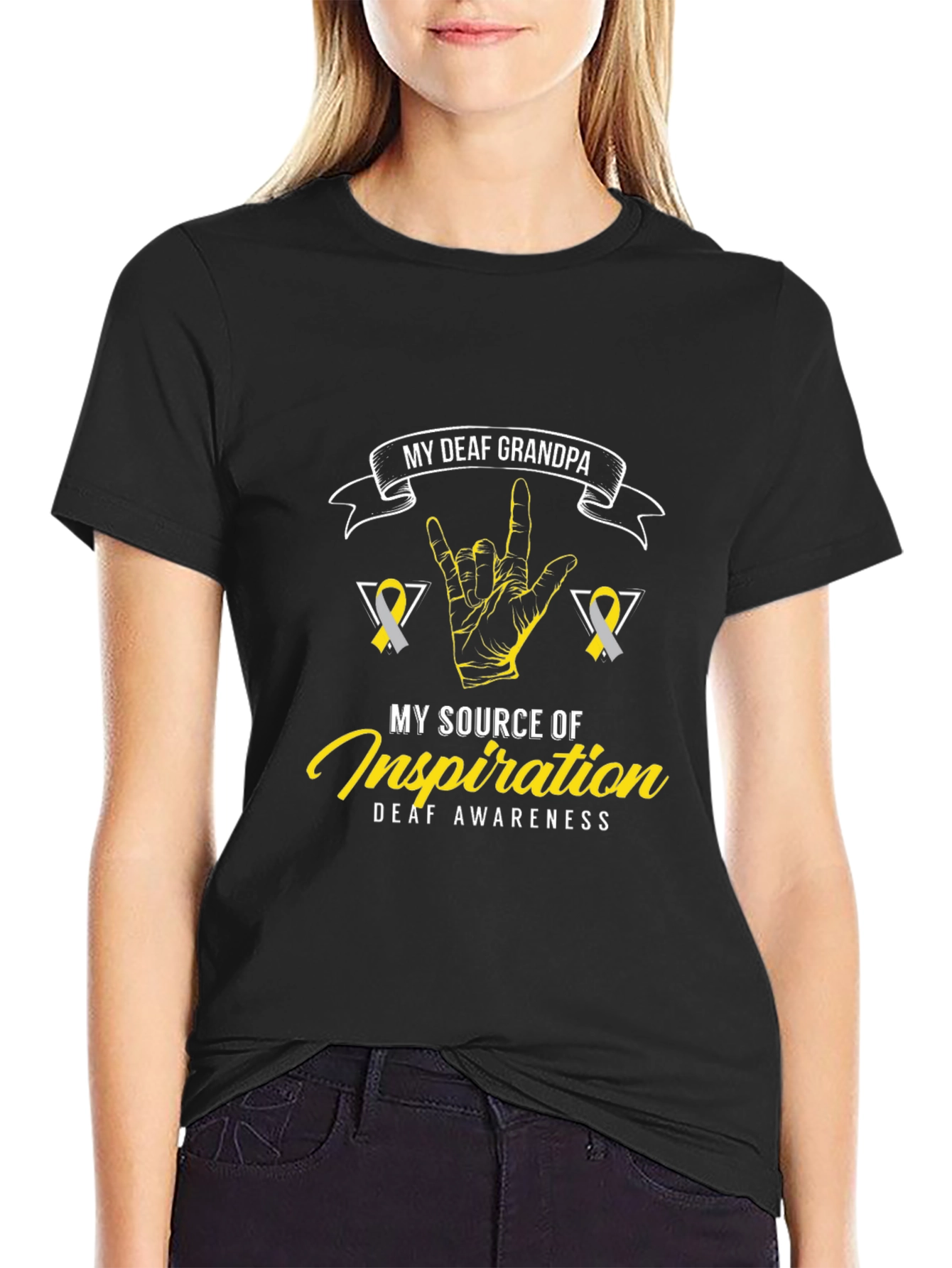 Deaf Grandpa Awareness T-Shirt