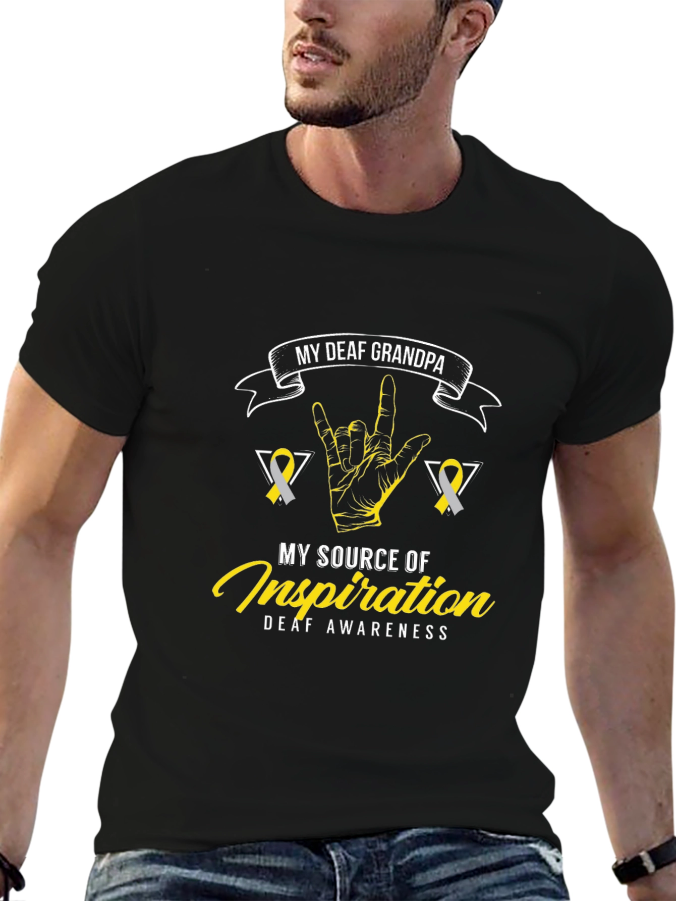 Deaf Grandpa Awareness T-Shirt