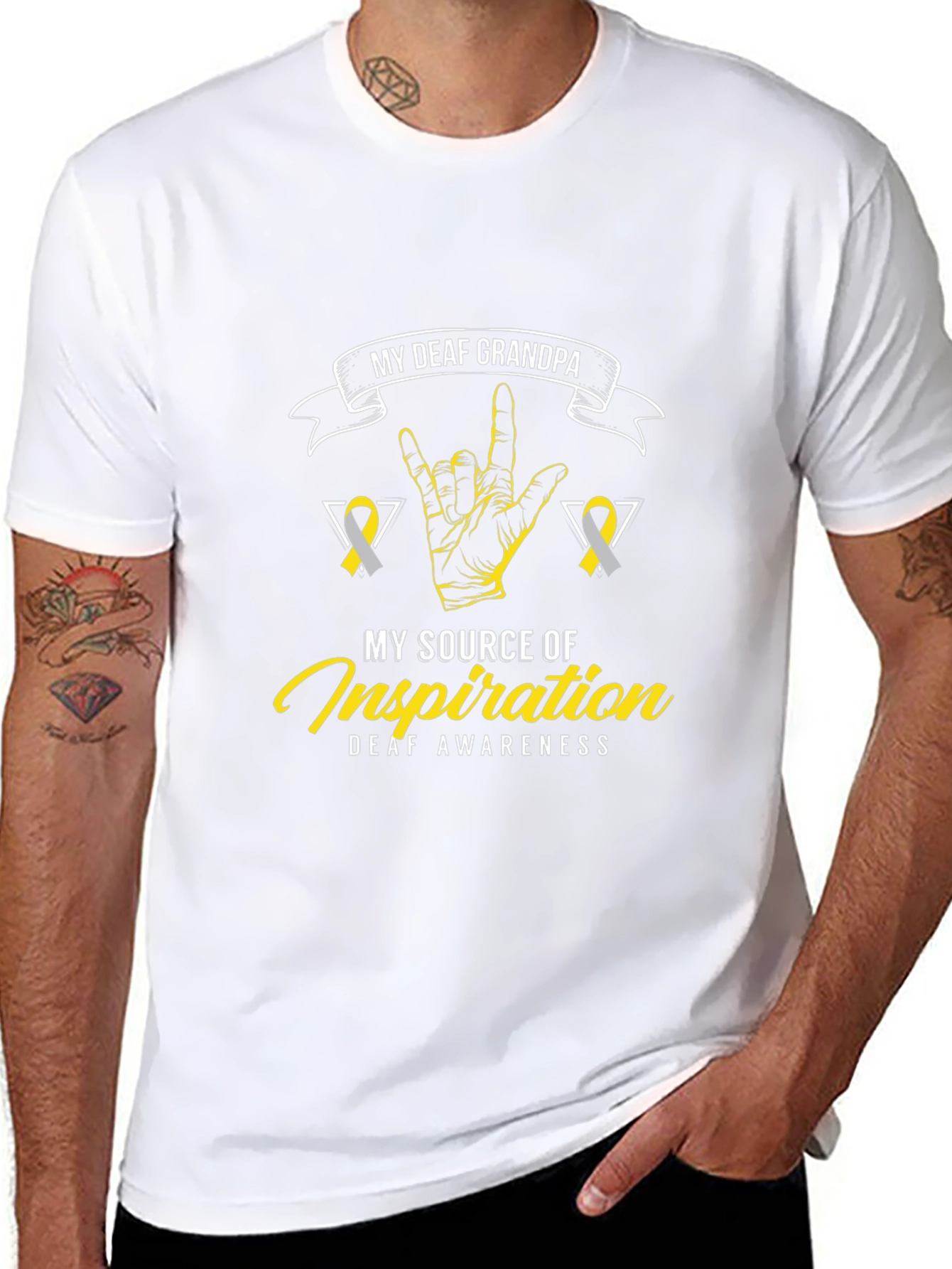 Deaf Grandpa Awareness T-Shirt