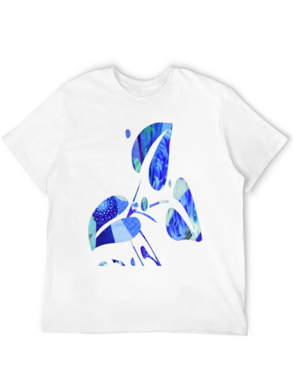 Abstract Blue Graphic Black T-Shirt