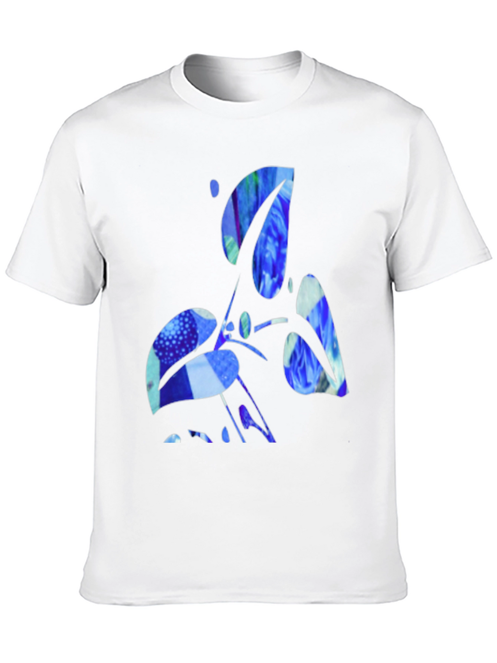 Abstract Blue Graphic Black T-Shirt