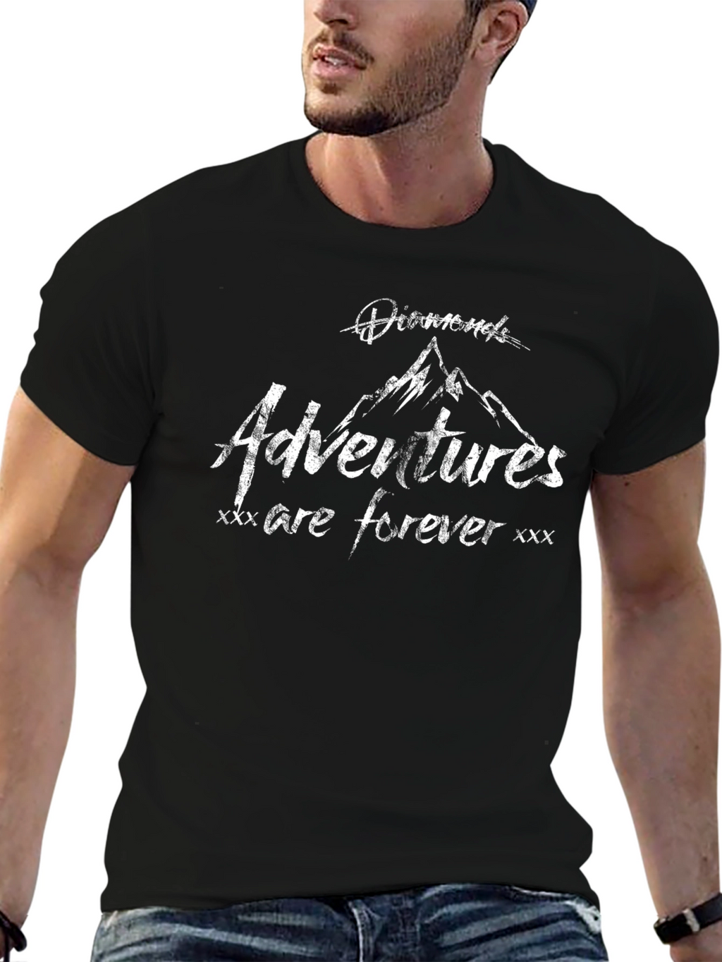 Diamonds Adventures Forever Black Graphic Tee