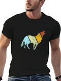 Retro Wolf Graphic Tee - Mens Black T-Shirt