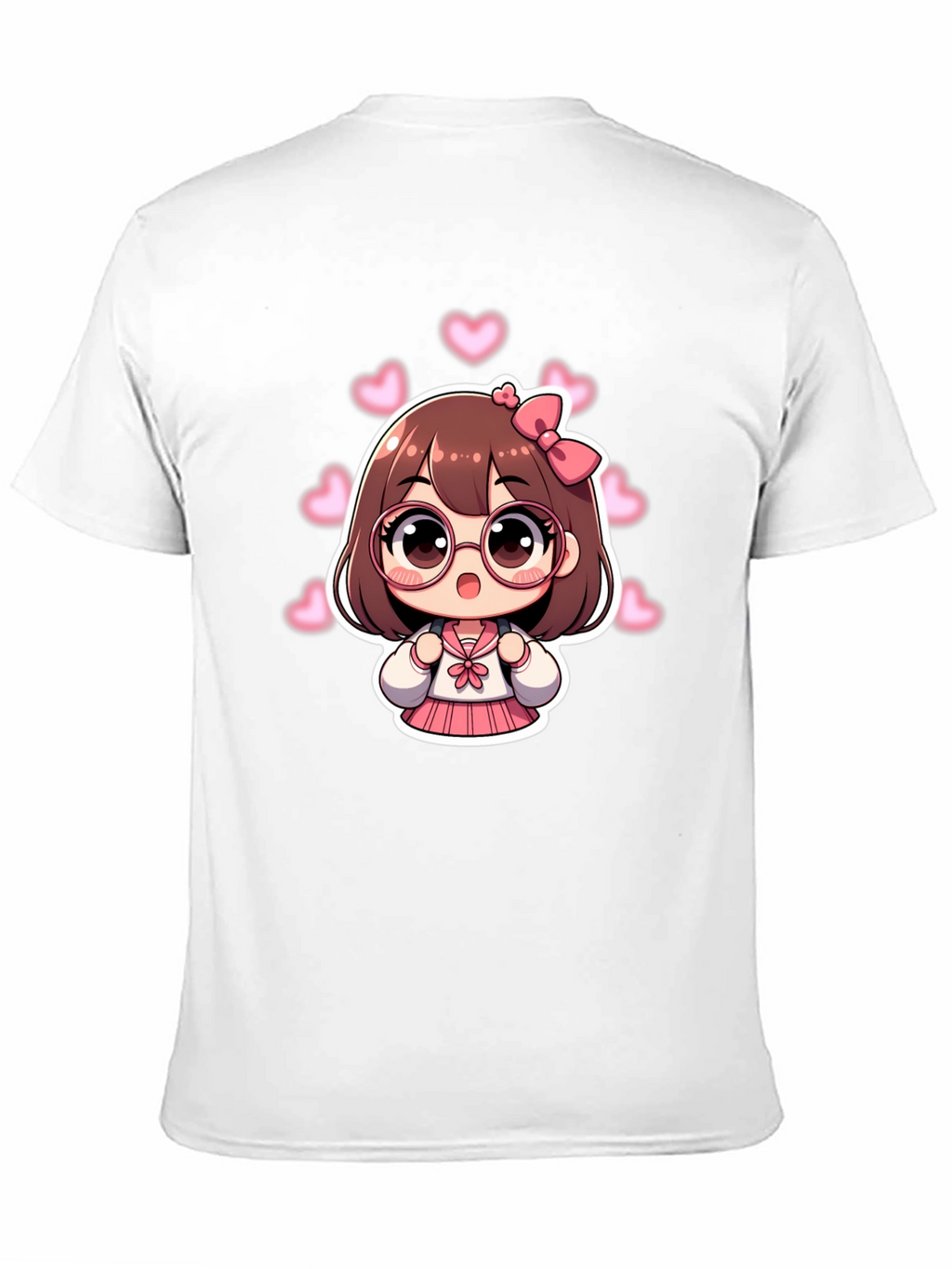 Kawaii Anime Girl Black T-Shirt