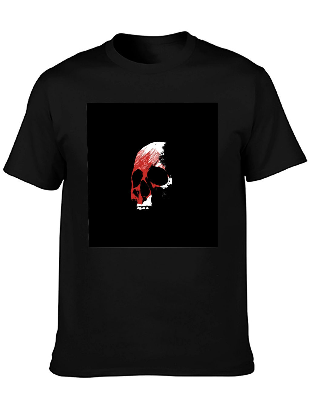 Skull Graphic Black Tee - Edgy Style