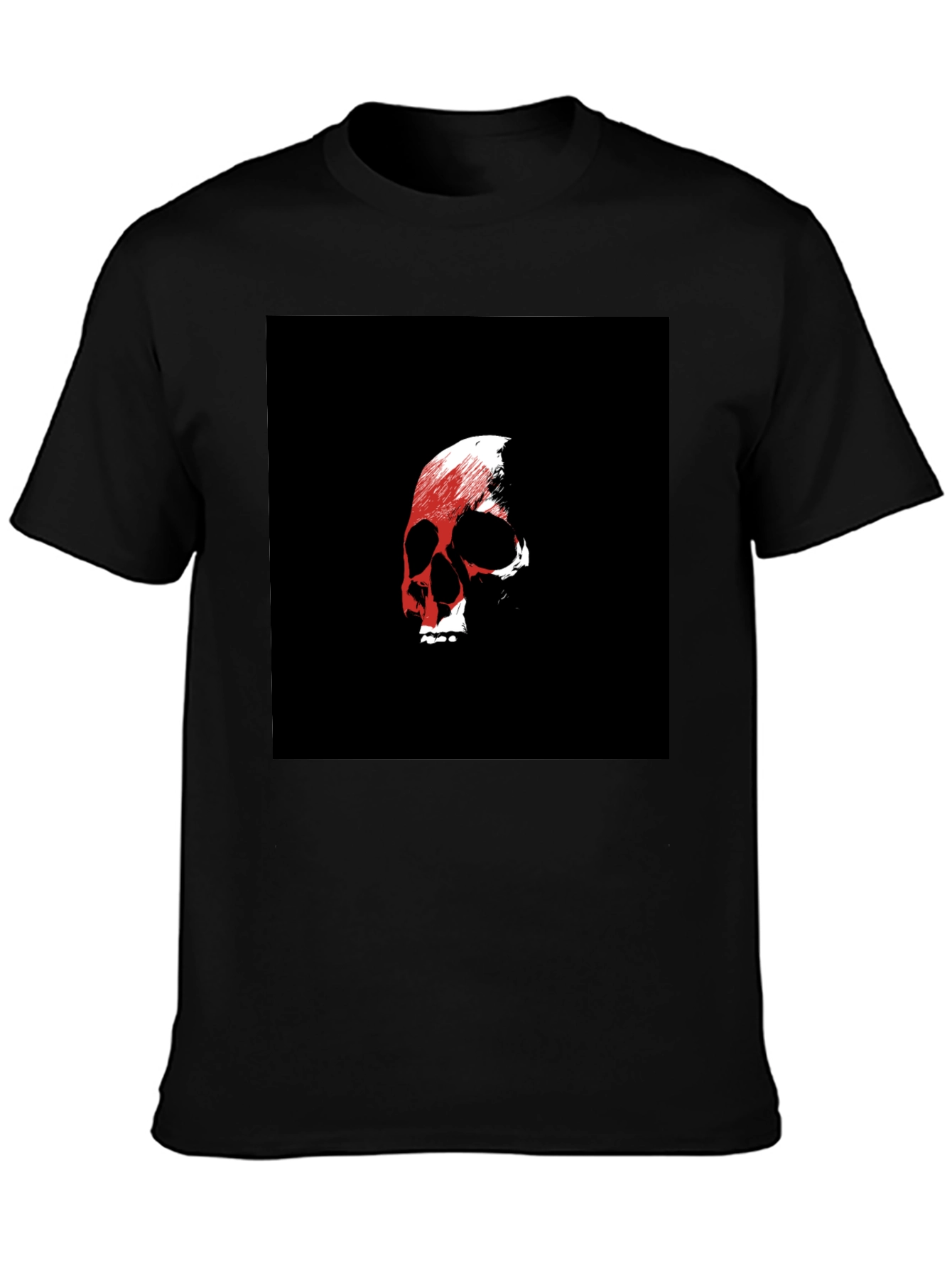Skull Graphic Black Tee - Edgy Style