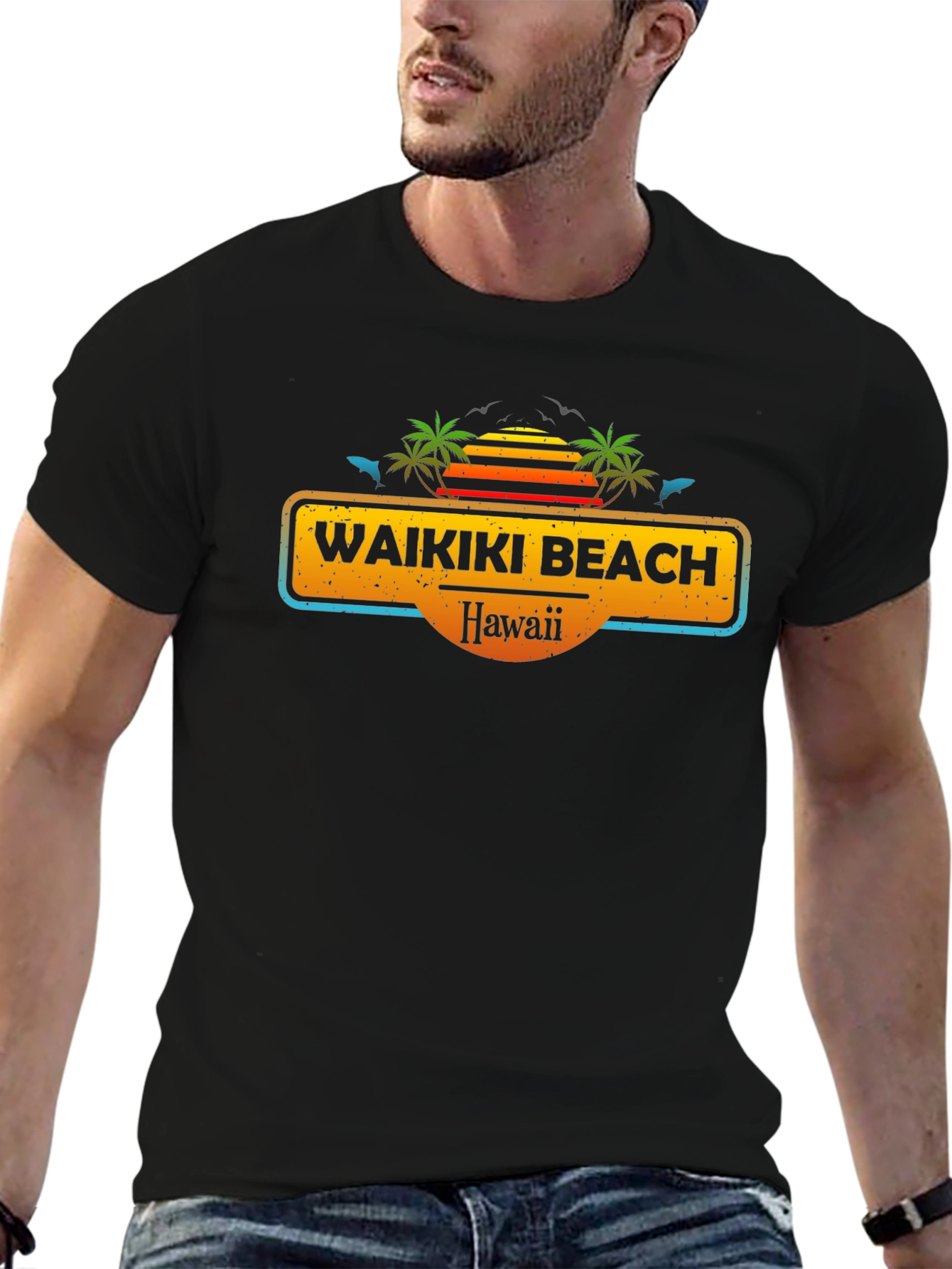 Waikiki Beach Hawaii Graphic T-Shirt