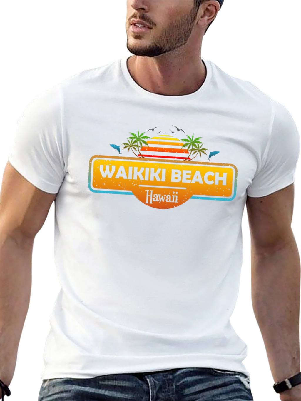 Waikiki Beach Hawaii Graphic T-Shirt