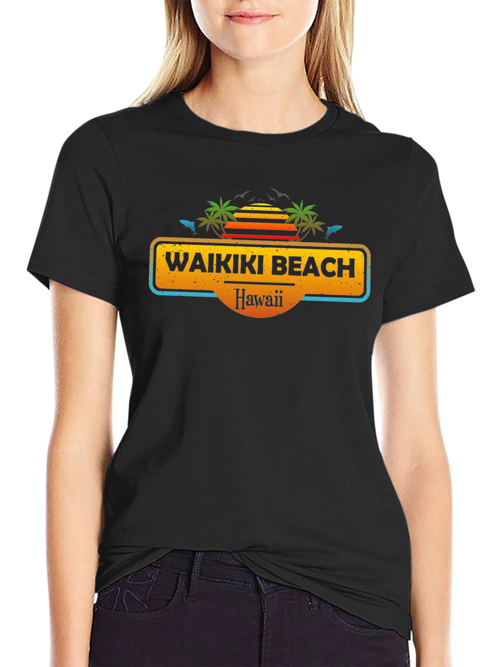 Waikiki Beach Hawaii Graphic T-Shirt