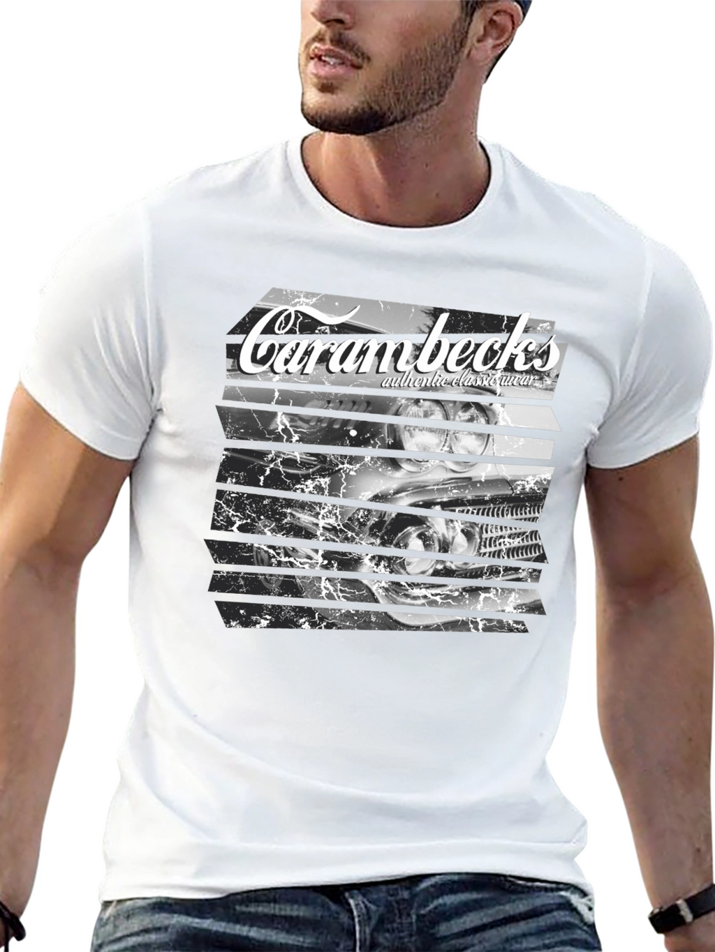 Carambecks Classic Car Graphic T-Shirt - Black