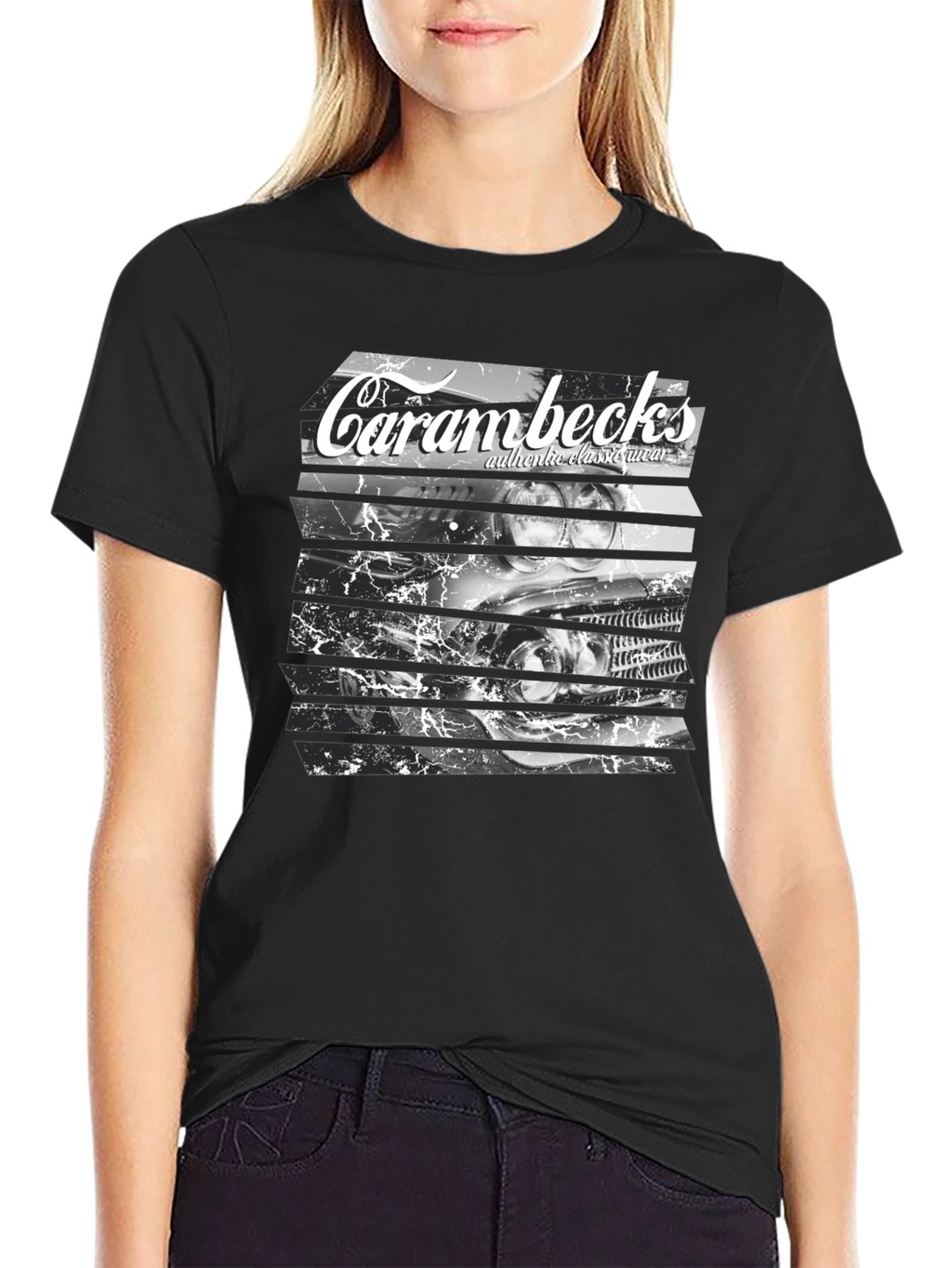 Carambecks Classic Car Graphic T-Shirt - Black