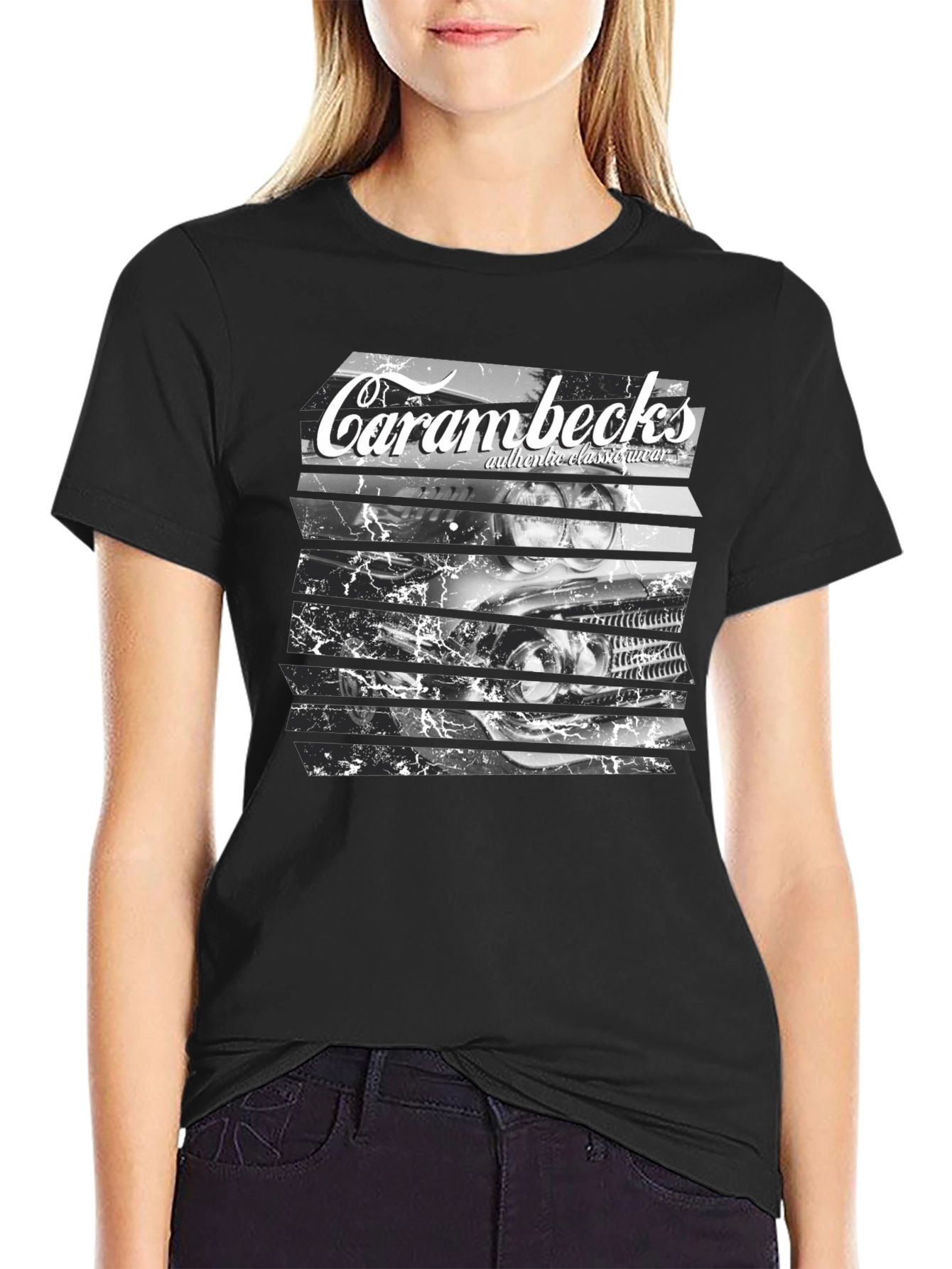 Carambecks Classic Car Graphic T-Shirt - Black