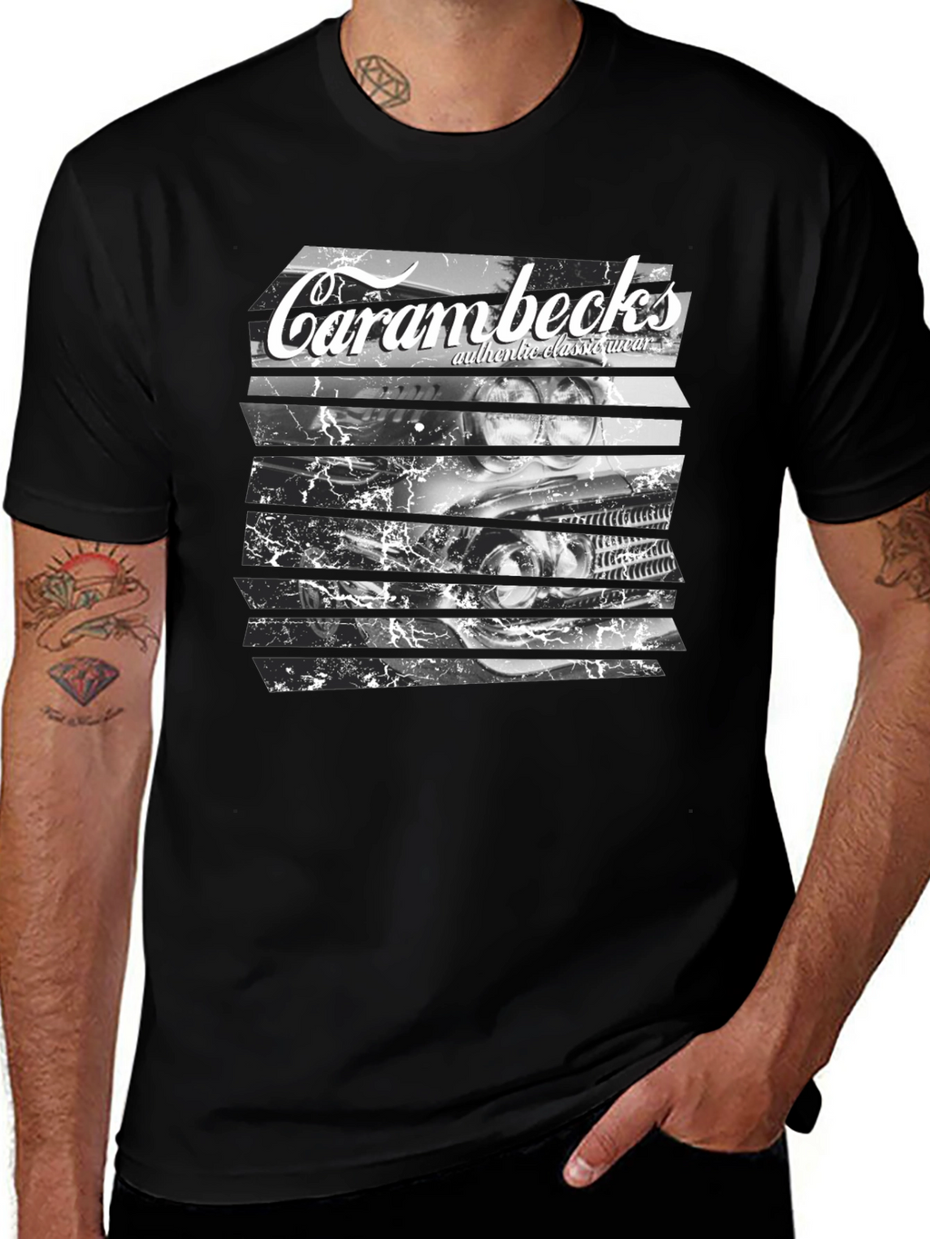 Carambecks Classic Car Graphic T-Shirt - Black