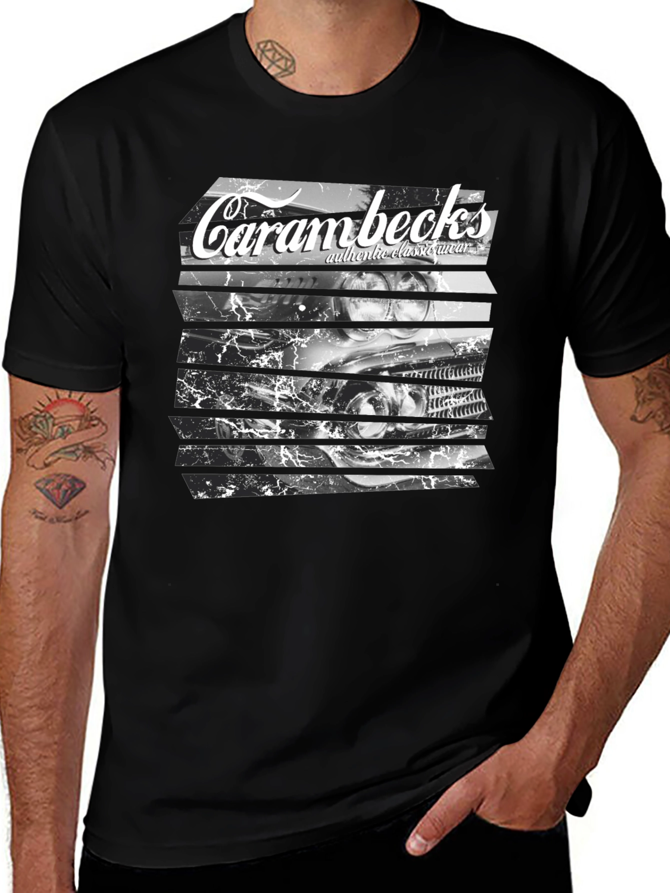 Carambecks Classic Car Graphic T-Shirt - Black