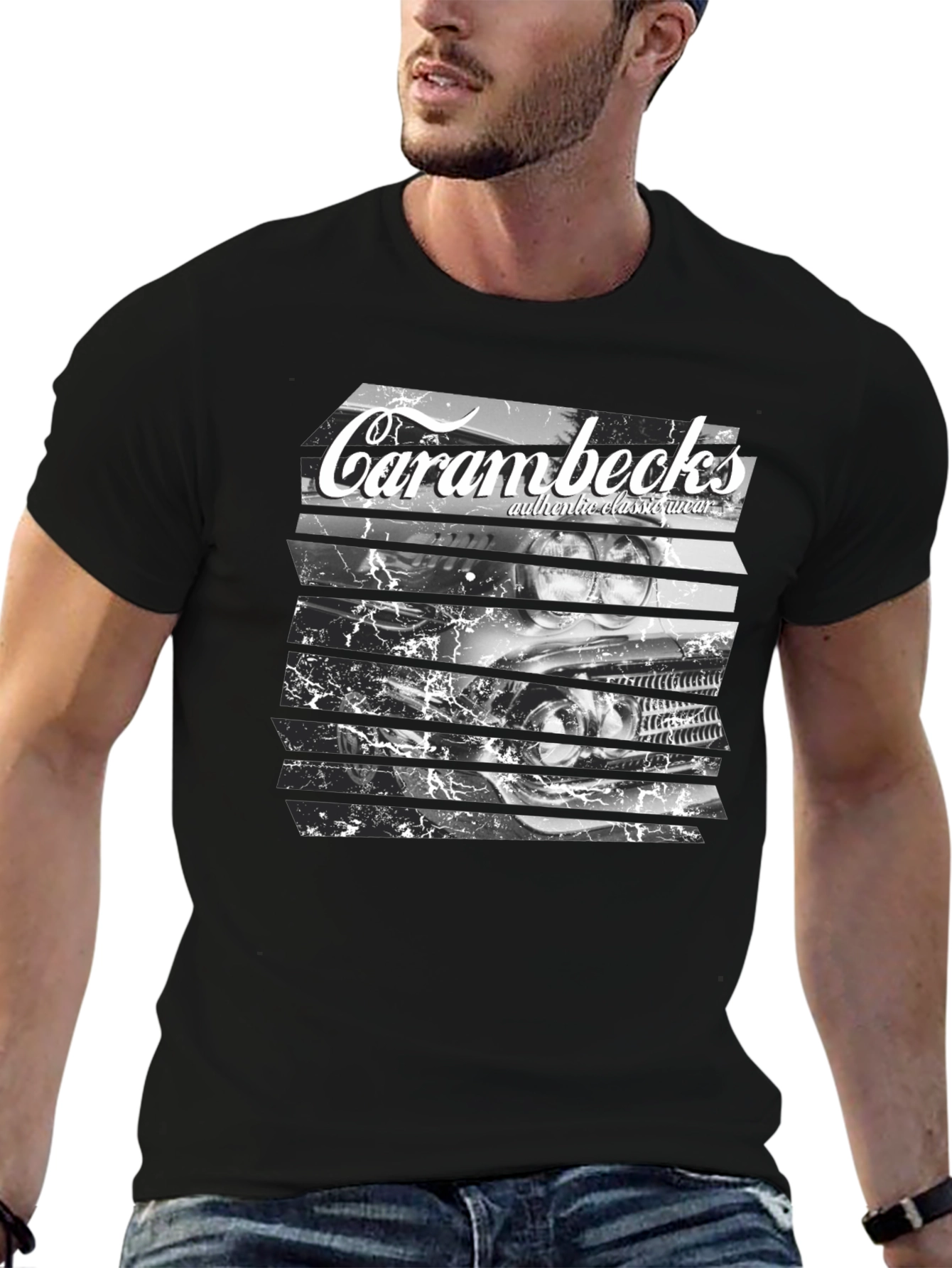 Carambecks Classic Car Graphic T-Shirt - Black