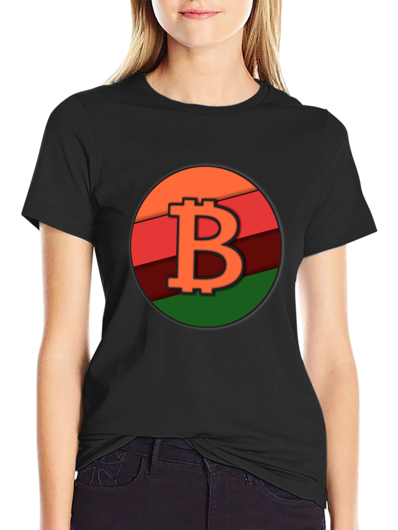 Bitcoin B Logo Graphic Black Tee