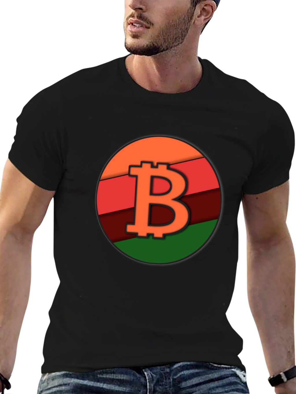 Bitcoin B Logo Graphic Black Tee