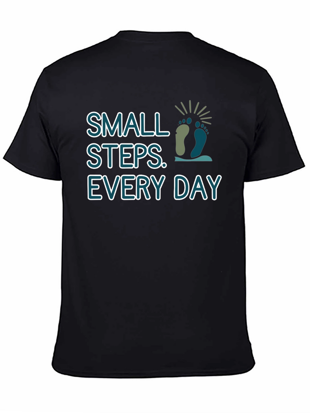 Small Steps Every Day Black T-Shirt