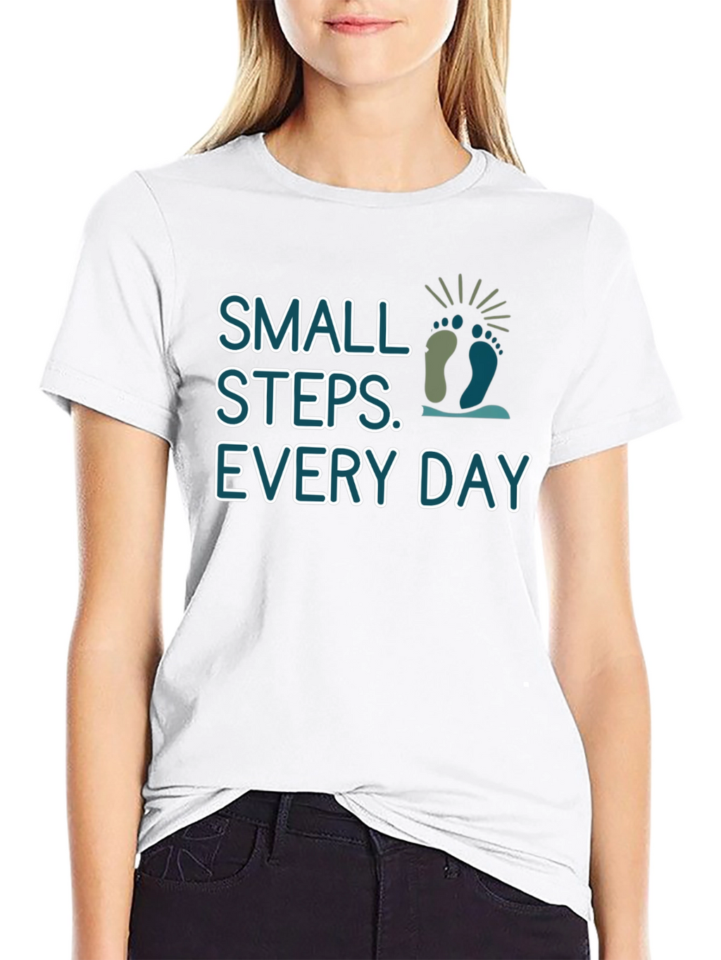 Small Steps Every Day Black T-Shirt