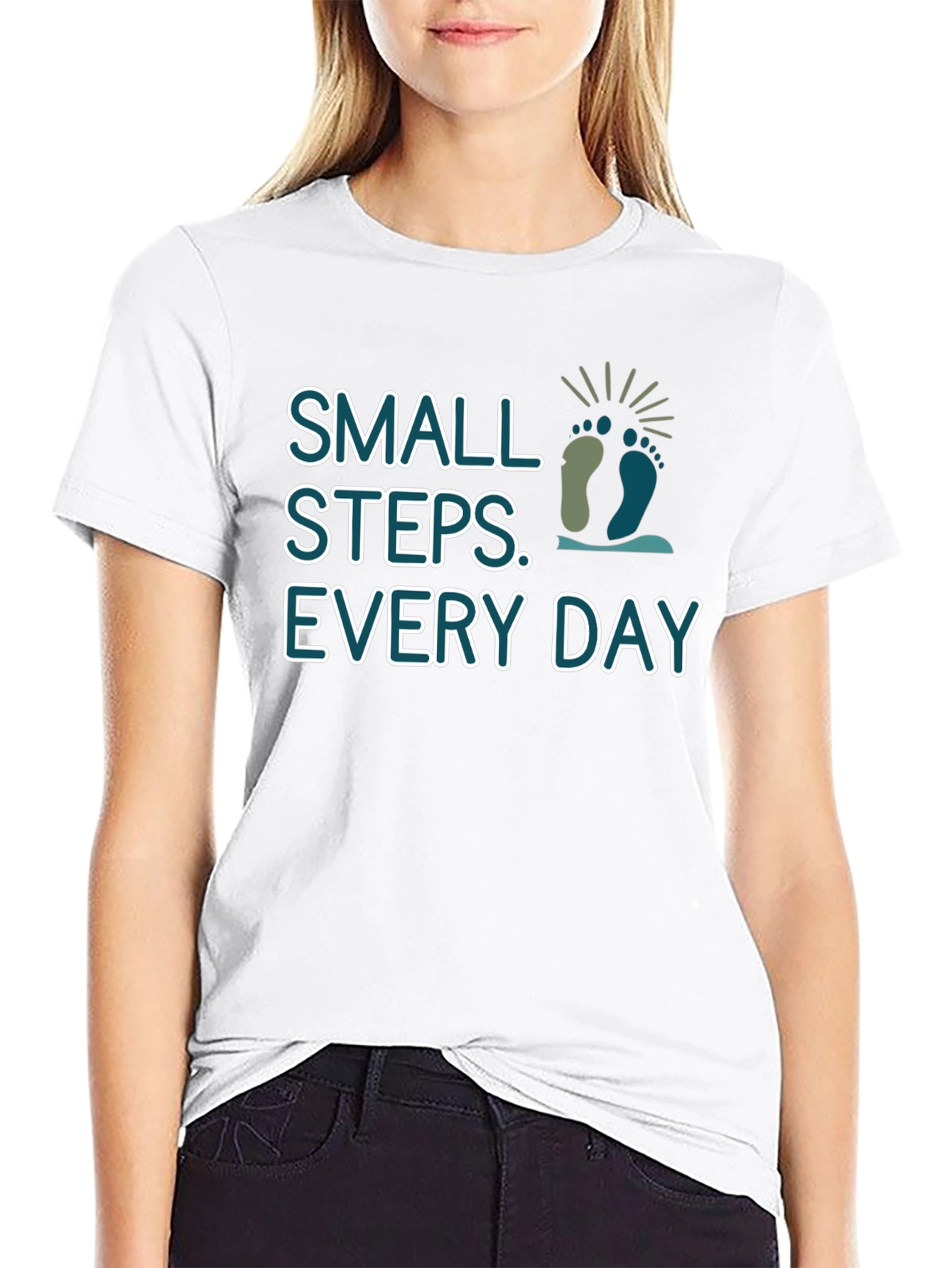 Small Steps Every Day Black T-Shirt