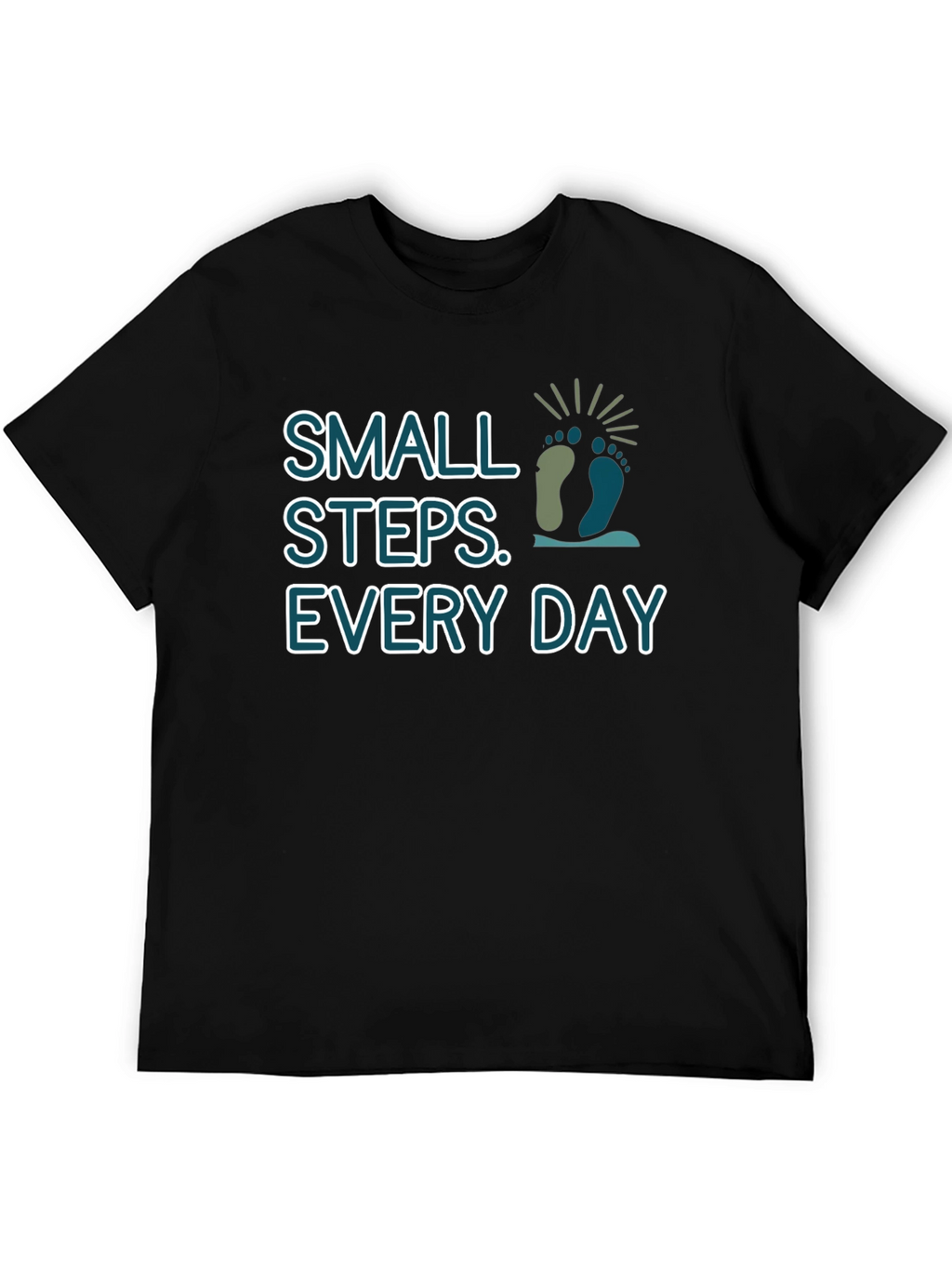 Small Steps Every Day Black T-Shirt