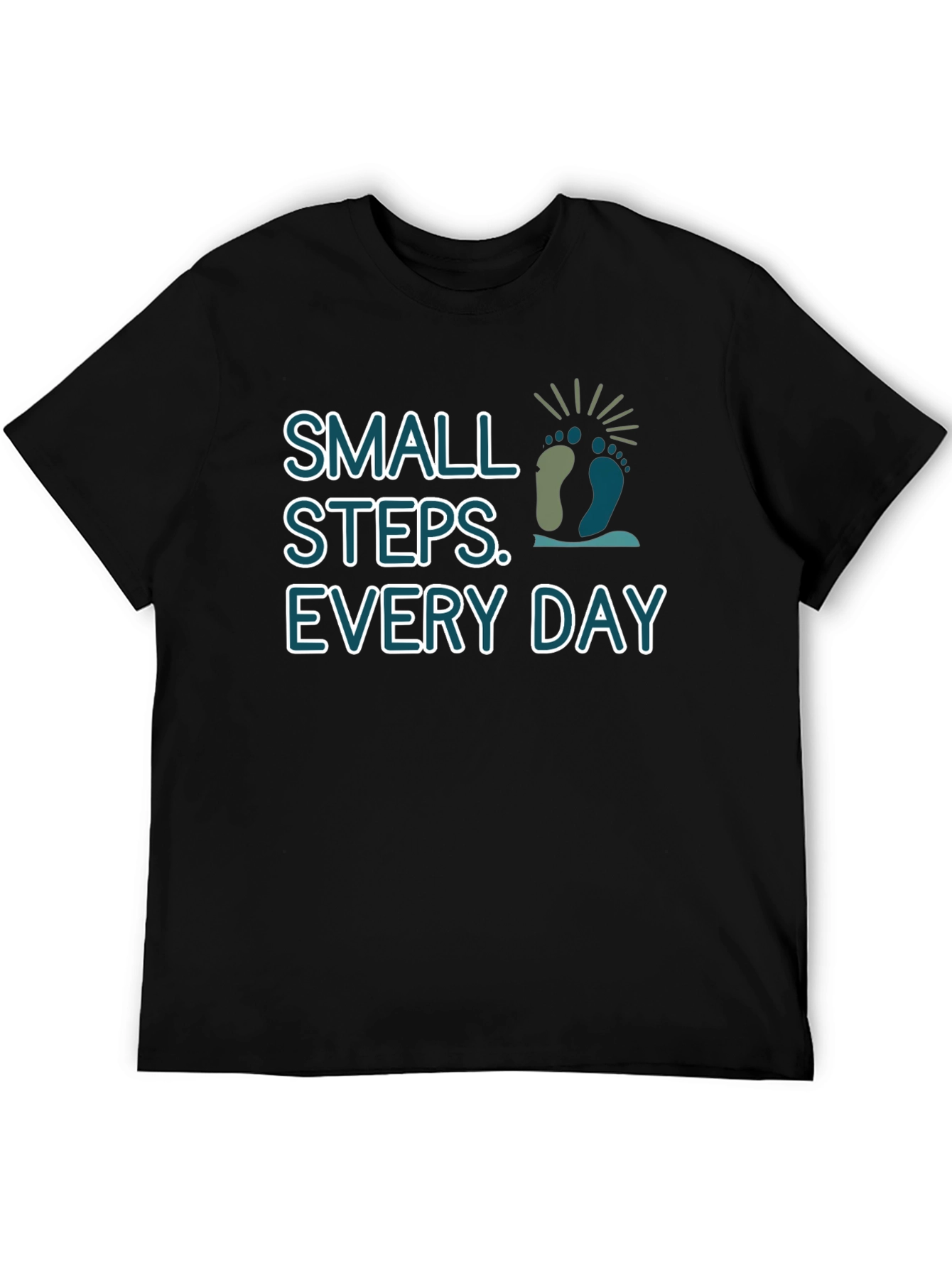 Small Steps Every Day Black T-Shirt
