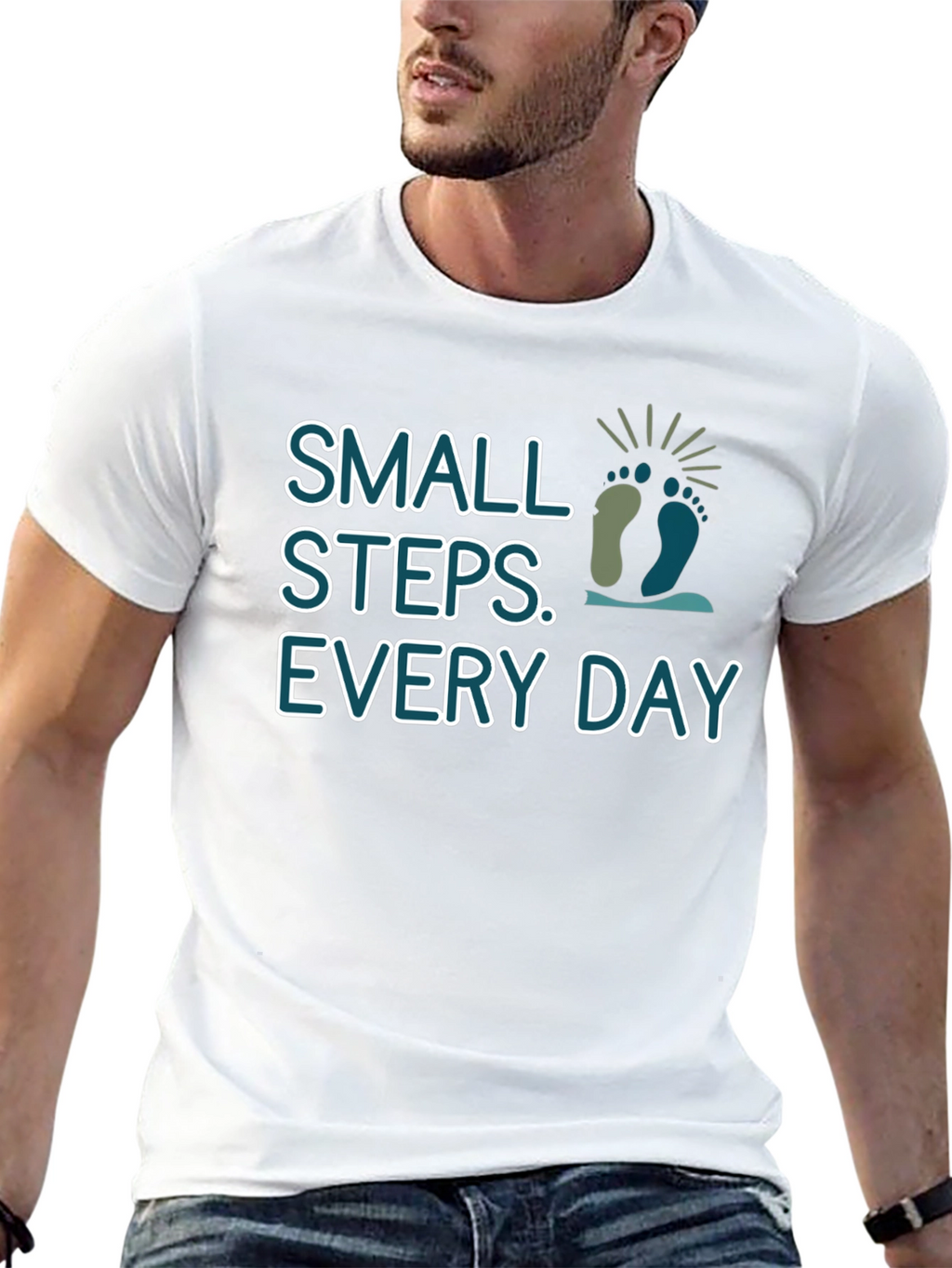 Small Steps Every Day Black T-Shirt