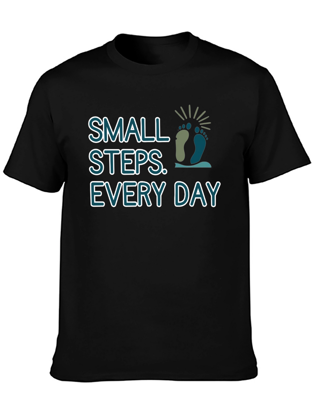 Small Steps Every Day Black T-Shirt