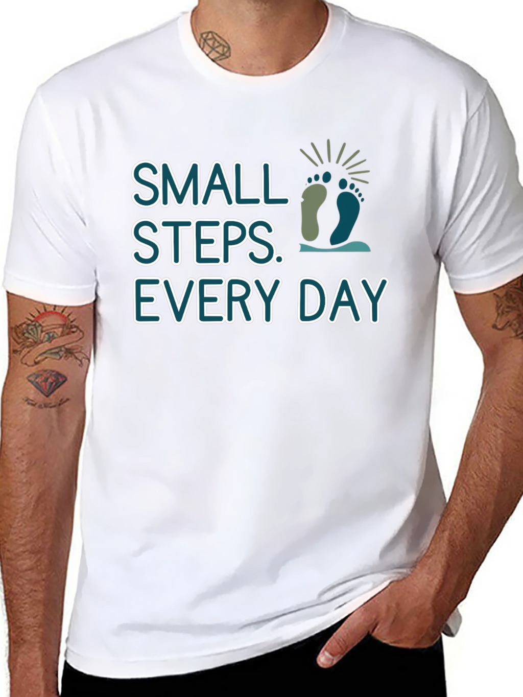 Small Steps Every Day Black T-Shirt