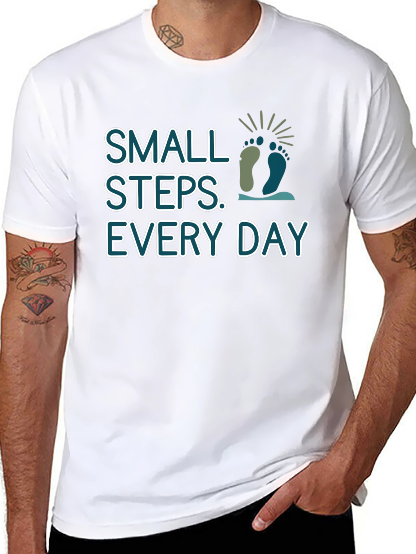 Small Steps Every Day Black T-Shirt