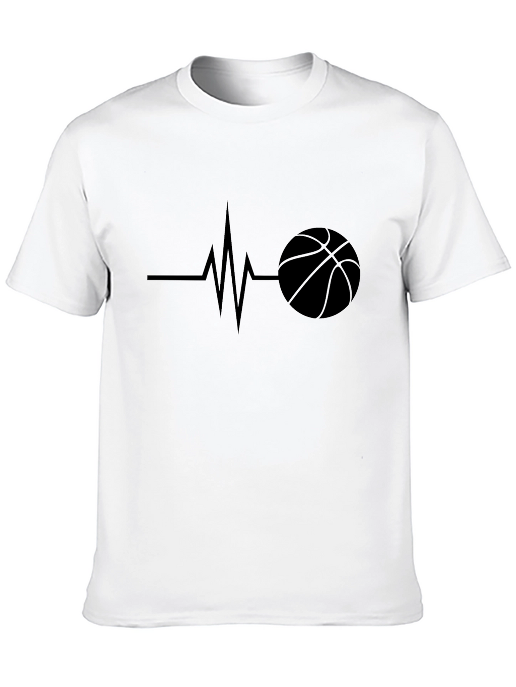 Basketball Heartbeat Black T-Shirt