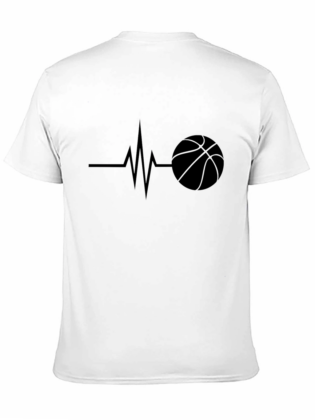 Basketball Heartbeat Black T-Shirt