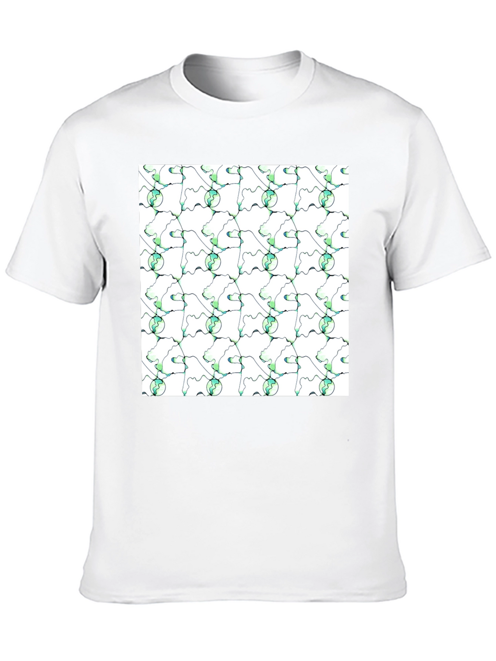 Abstract Green Planet Pattern T-Shirt