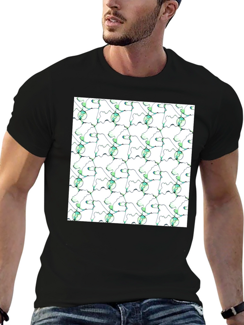 Abstract Green Planet Pattern T-Shirt