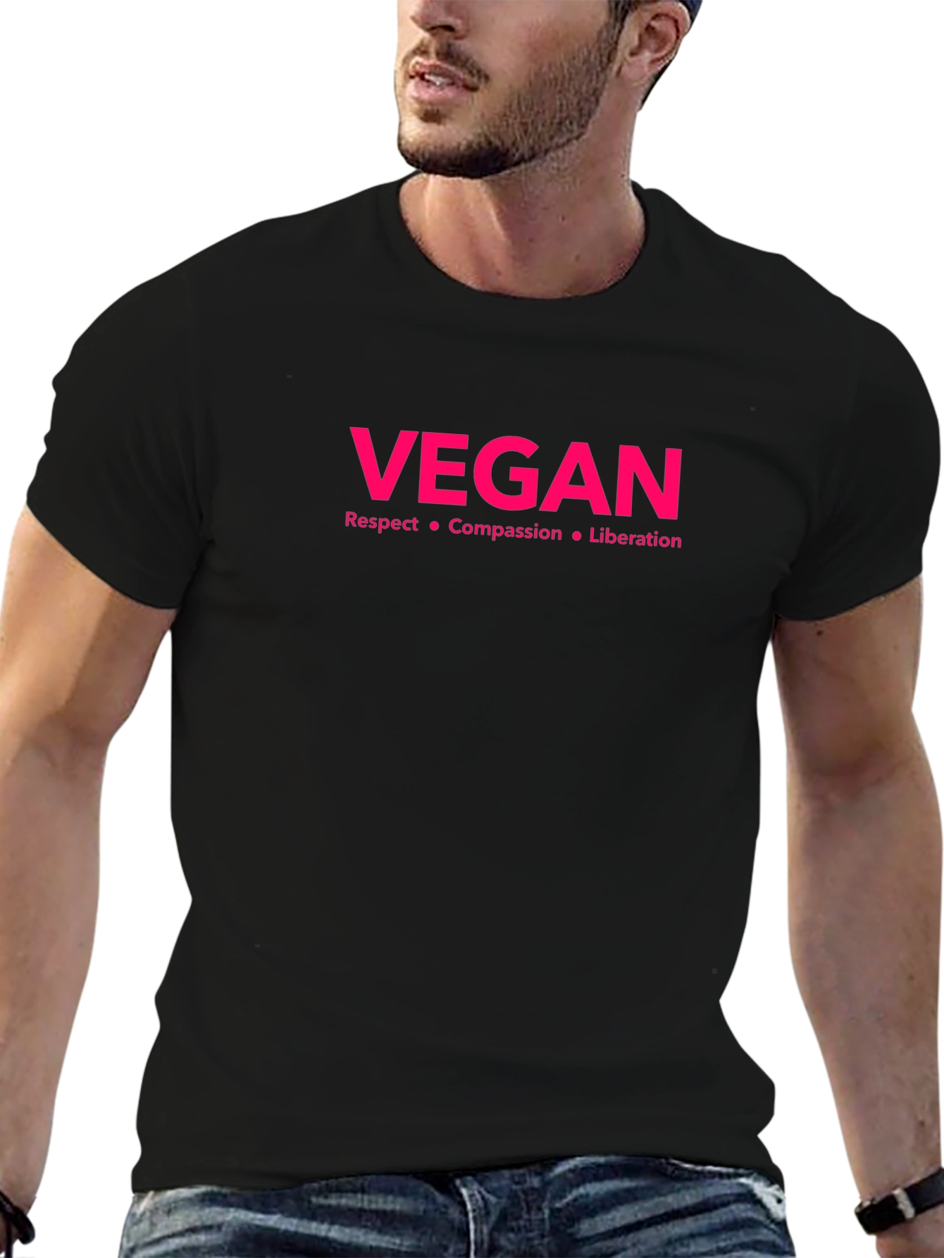 Vegan Respect Compassion Liberation Black T-Shirt