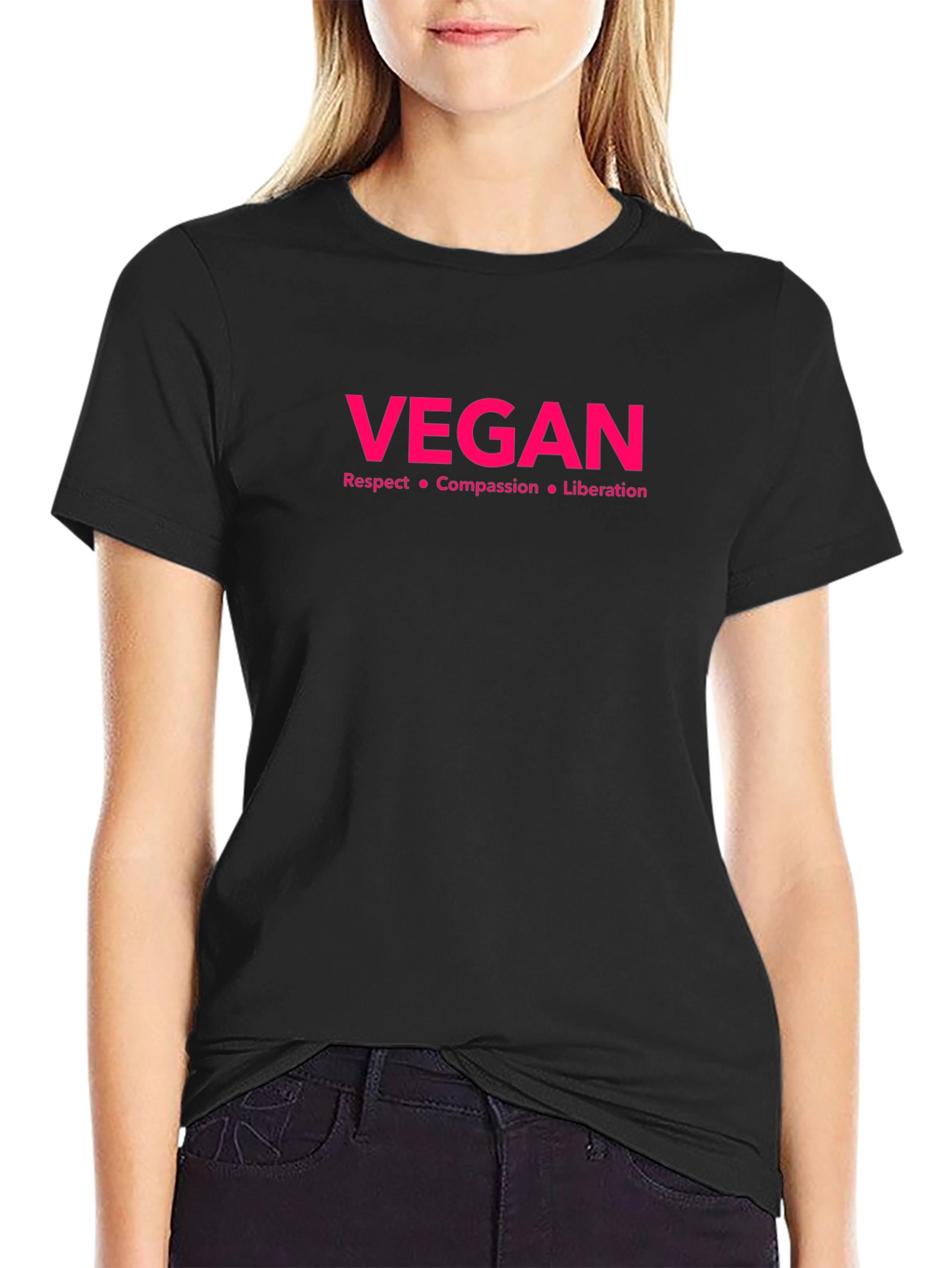 Vegan Respect Compassion Liberation Black T-Shirt