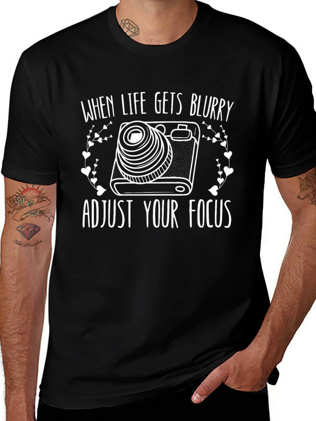 Adjust Your Focus Black Graphic Tee