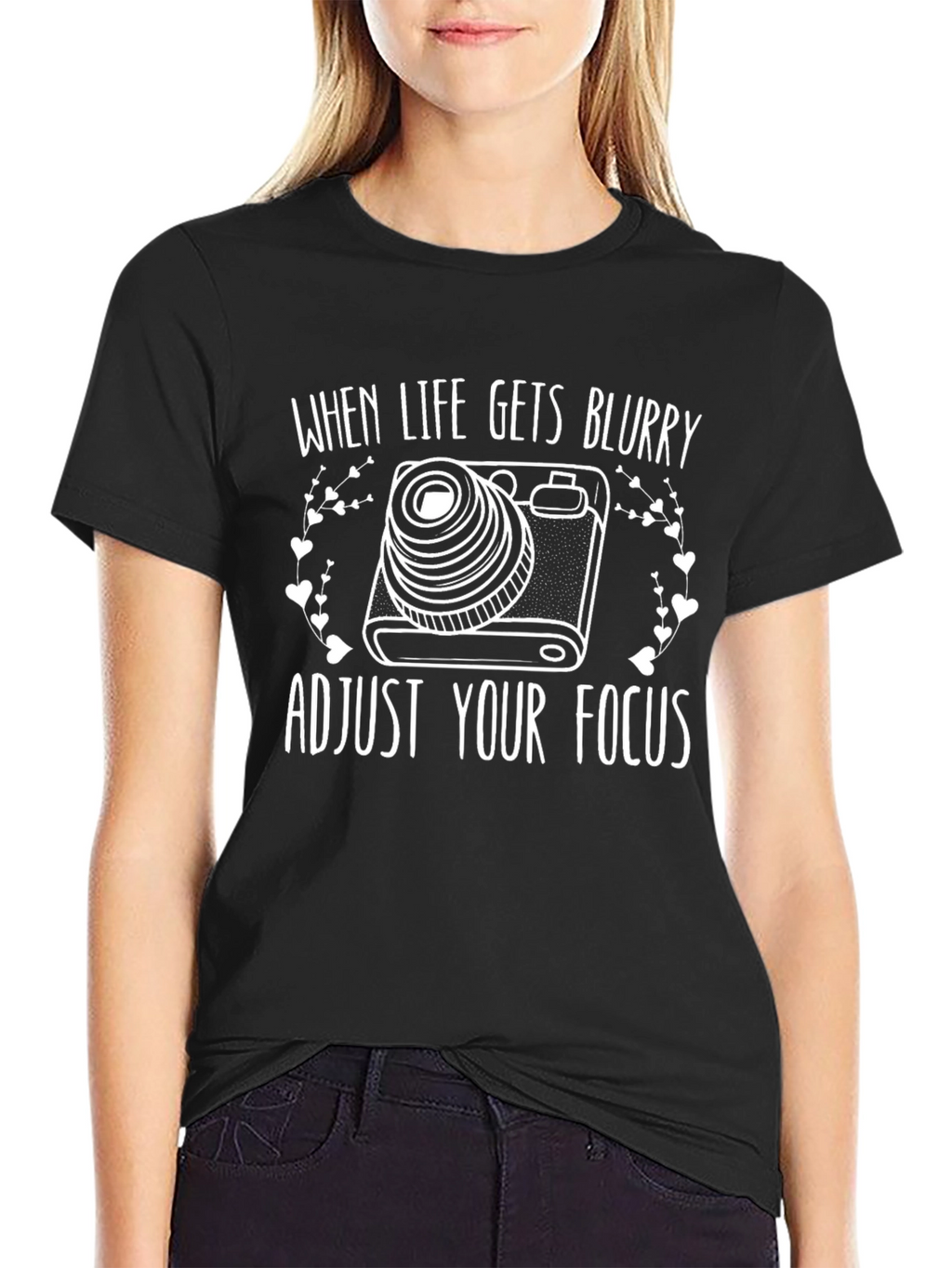 Adjust Your Focus Black Graphic Tee