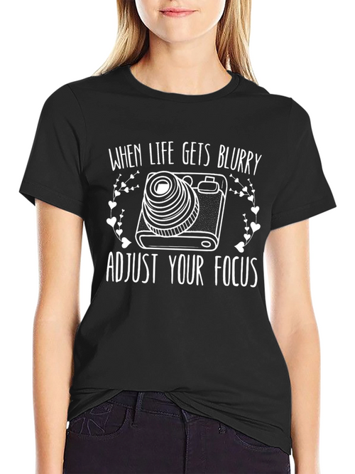 Adjust Your Focus Black Graphic Tee