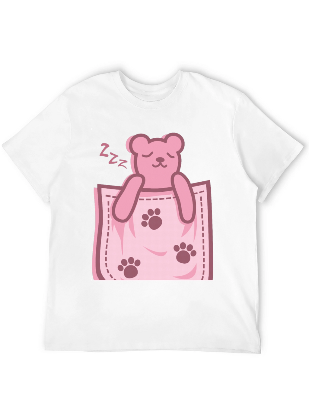 Cute Sleeping Bear Pocket Graphic Tee