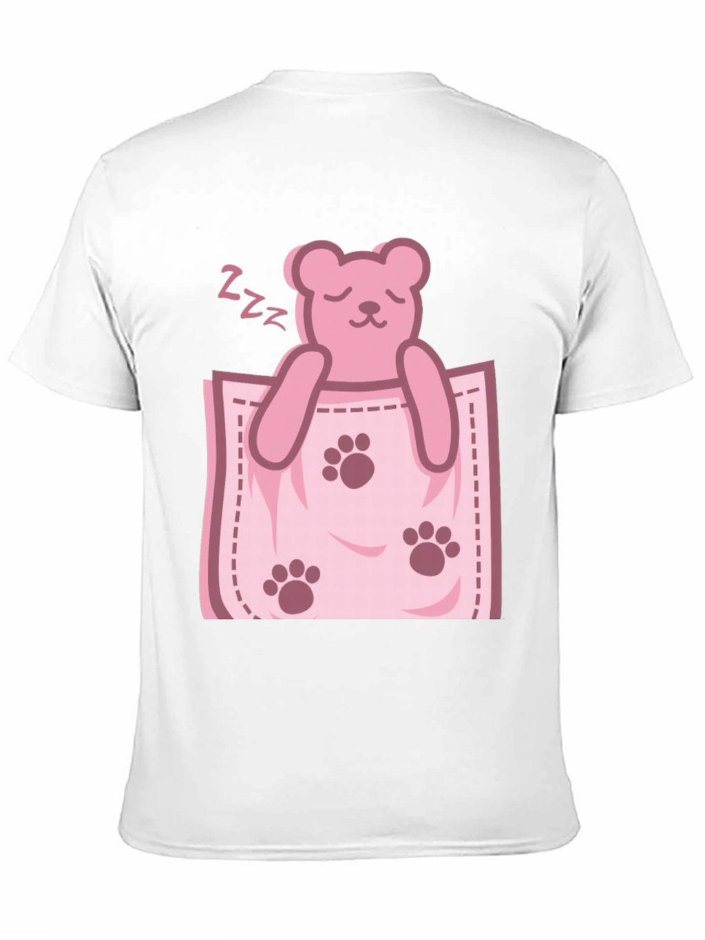 Cute Sleeping Bear Pocket Graphic Tee