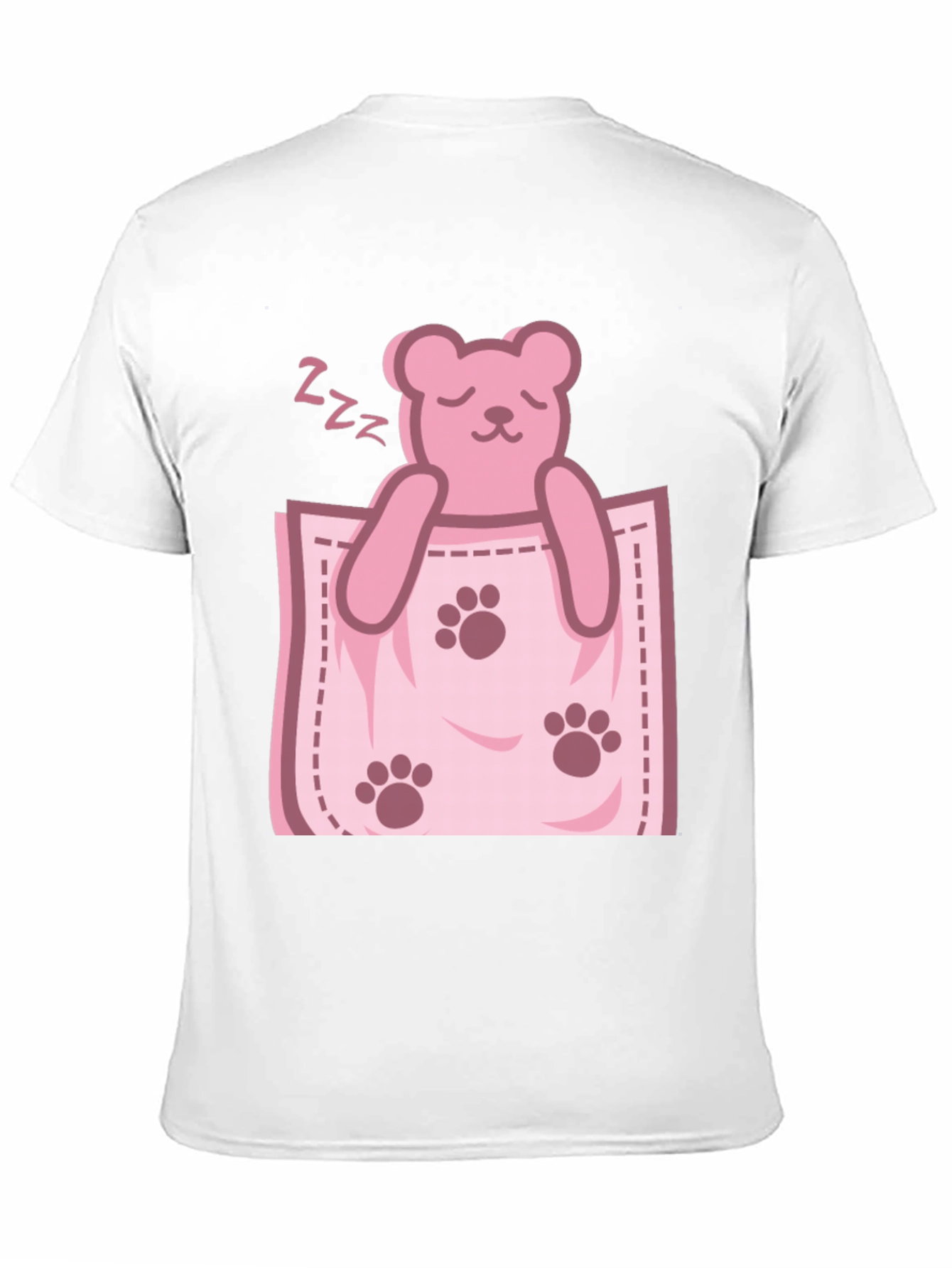 Cute Sleeping Bear Pocket Graphic Tee
