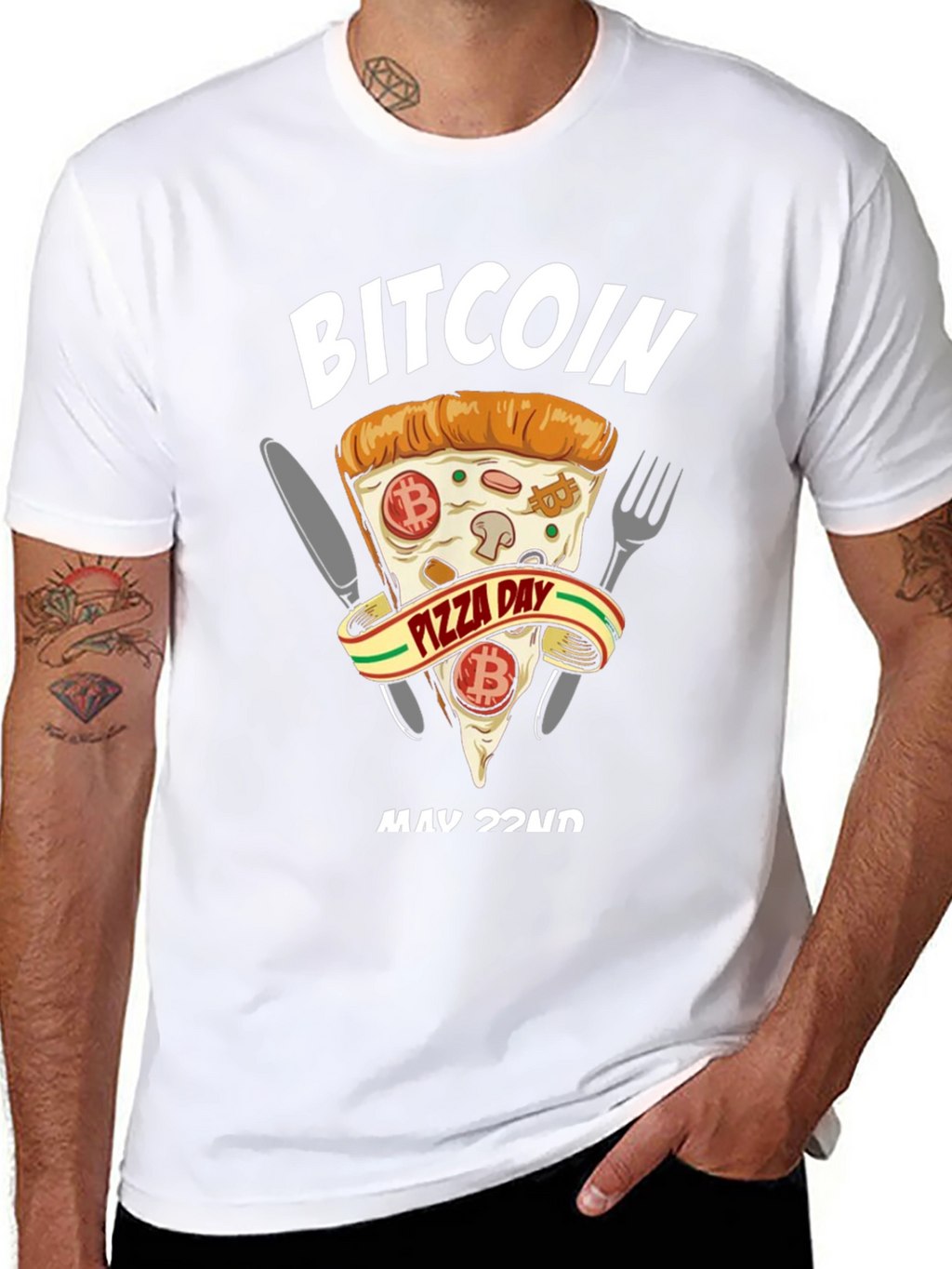 Bitcoin Pizza Day Black T-Shirt Crypto Currency Tee