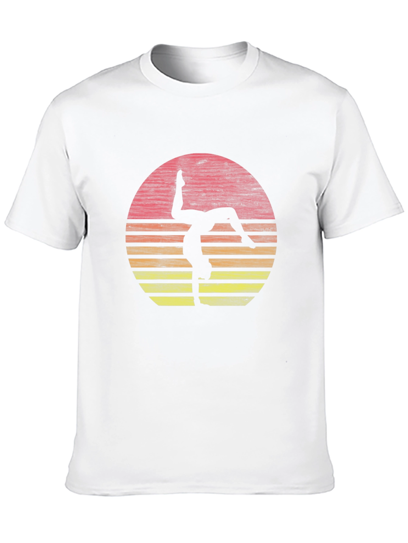 Gymnast Sunset Graphic Tee - Black Cotton T-Shirt