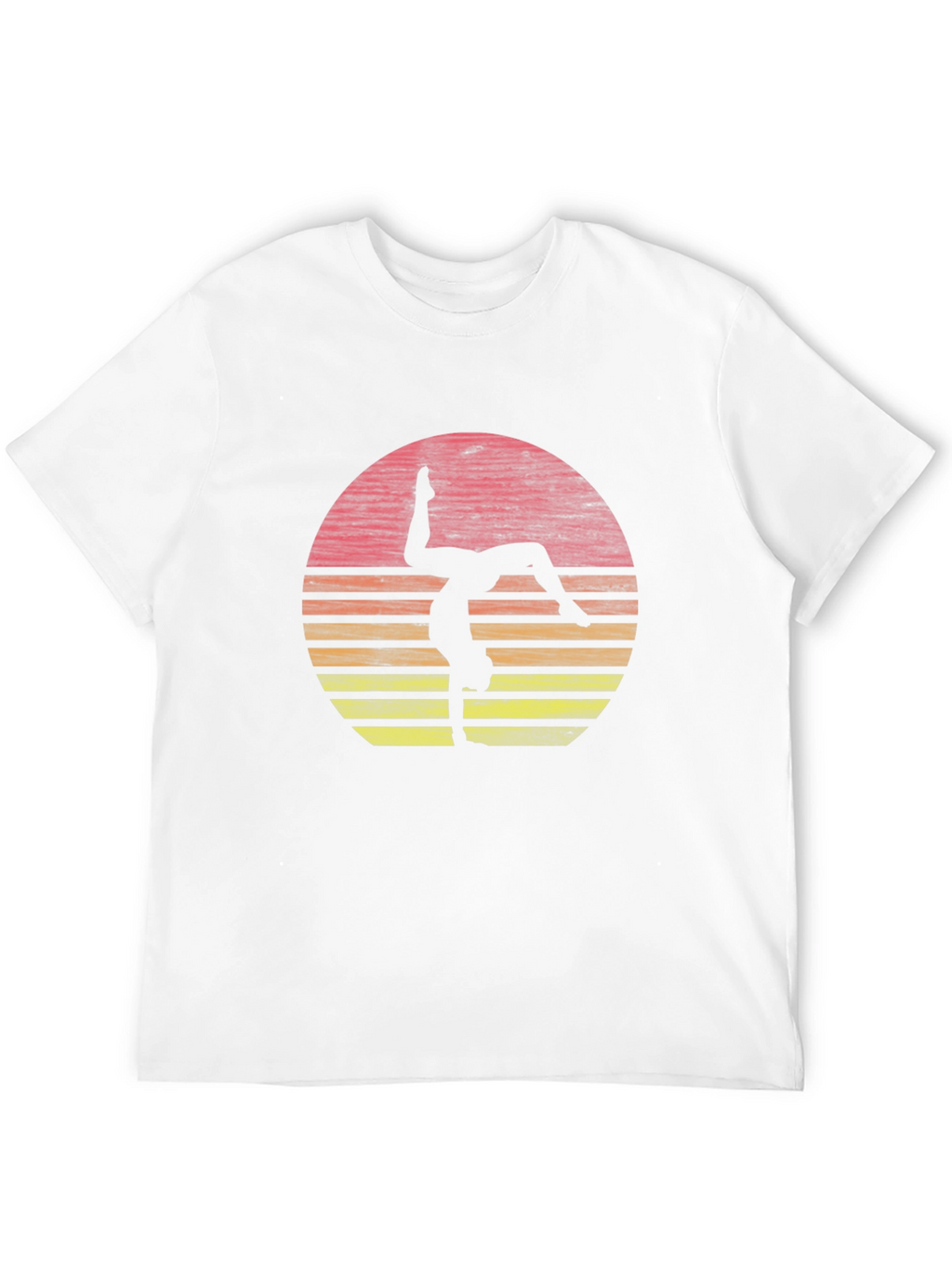 Gymnast Sunset Graphic Tee - Black Cotton T-Shirt