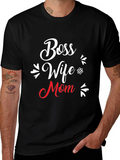 Boss Wife Mom T-Shirt - Black Tee