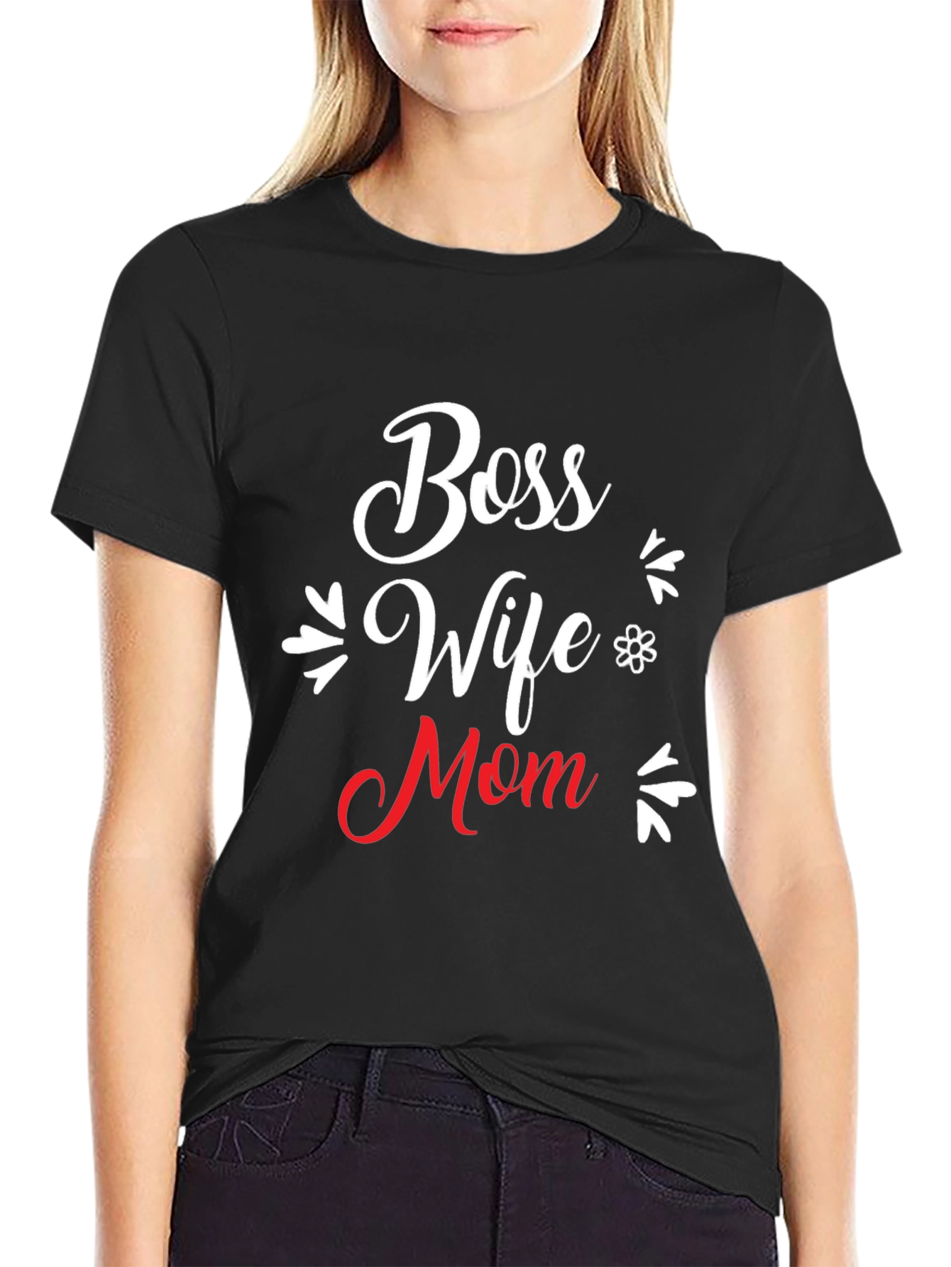 Boss Wife Mom T-Shirt - Black Tee