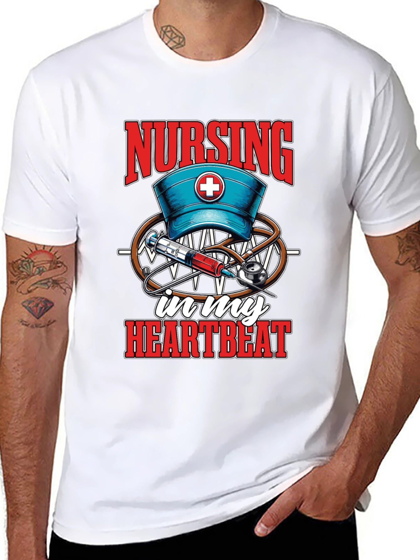 Nursing in My Heartbeat T-Shirt - Medical Staff Apparel