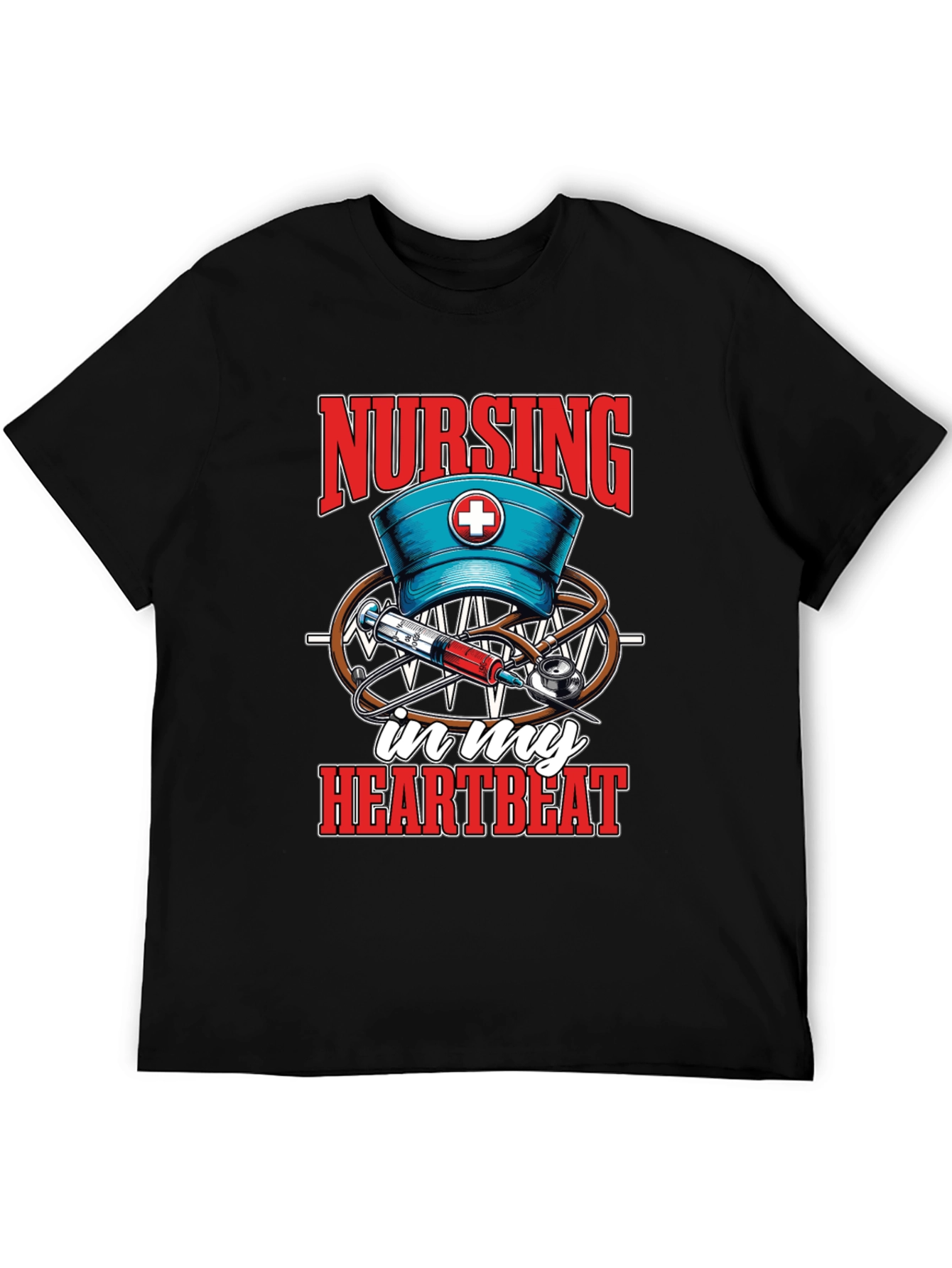 Nursing in My Heartbeat T-Shirt - Medical Staff Apparel